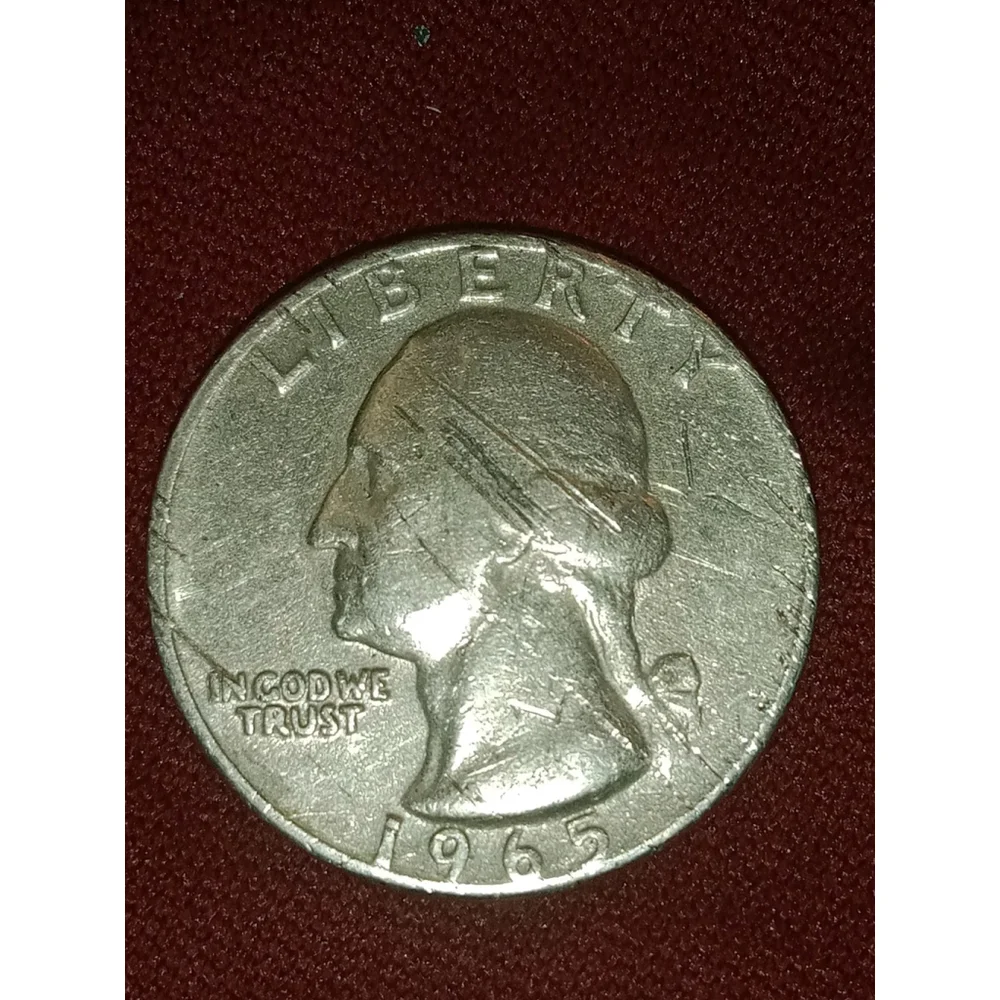 1965 No Mint Quarter With A Broad Stroke And Stroke Through Error